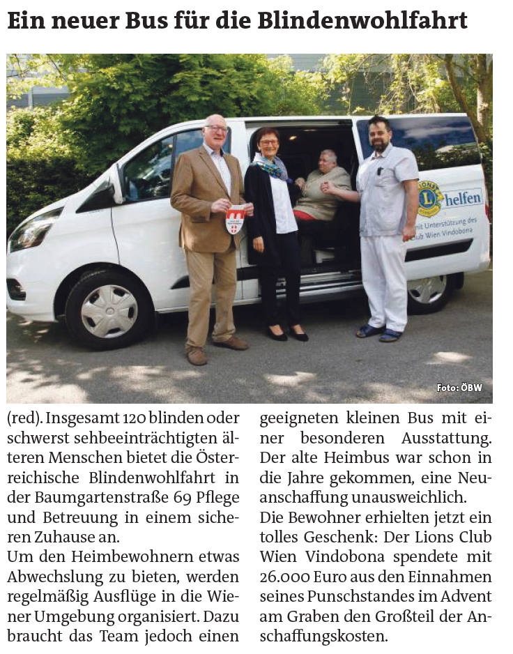 Artikel in der Bezirkszeitung vom 19. Juni 2019 ©ÖBW gemGmbH